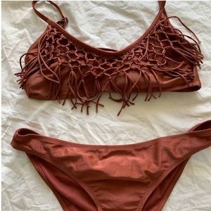 Burnt orange swimsuit